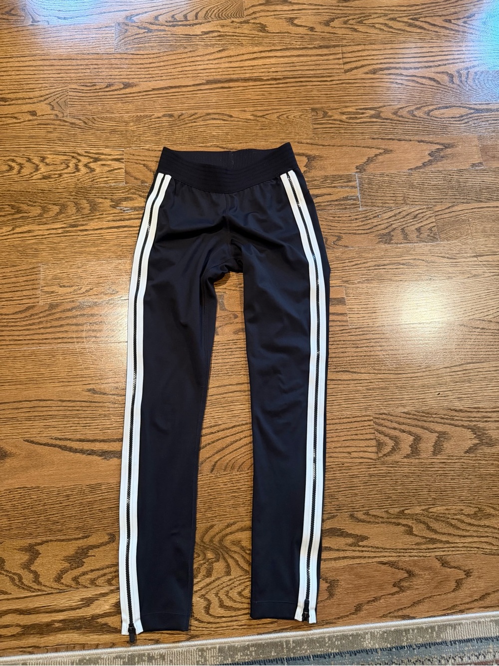 Derek Lam Black Leggings with White Dual Side Stripes